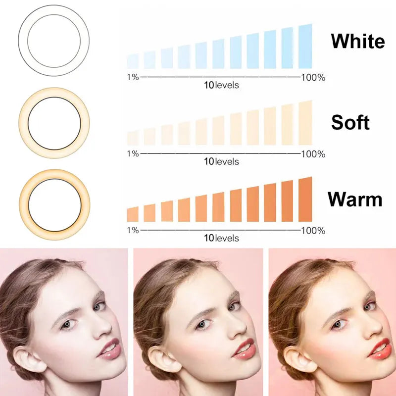 16CM Ring Light LED Lamp Lighting with Clip on Laptop Computer for Video Conference Zoom Webcam Chat Live Streaming Youtube