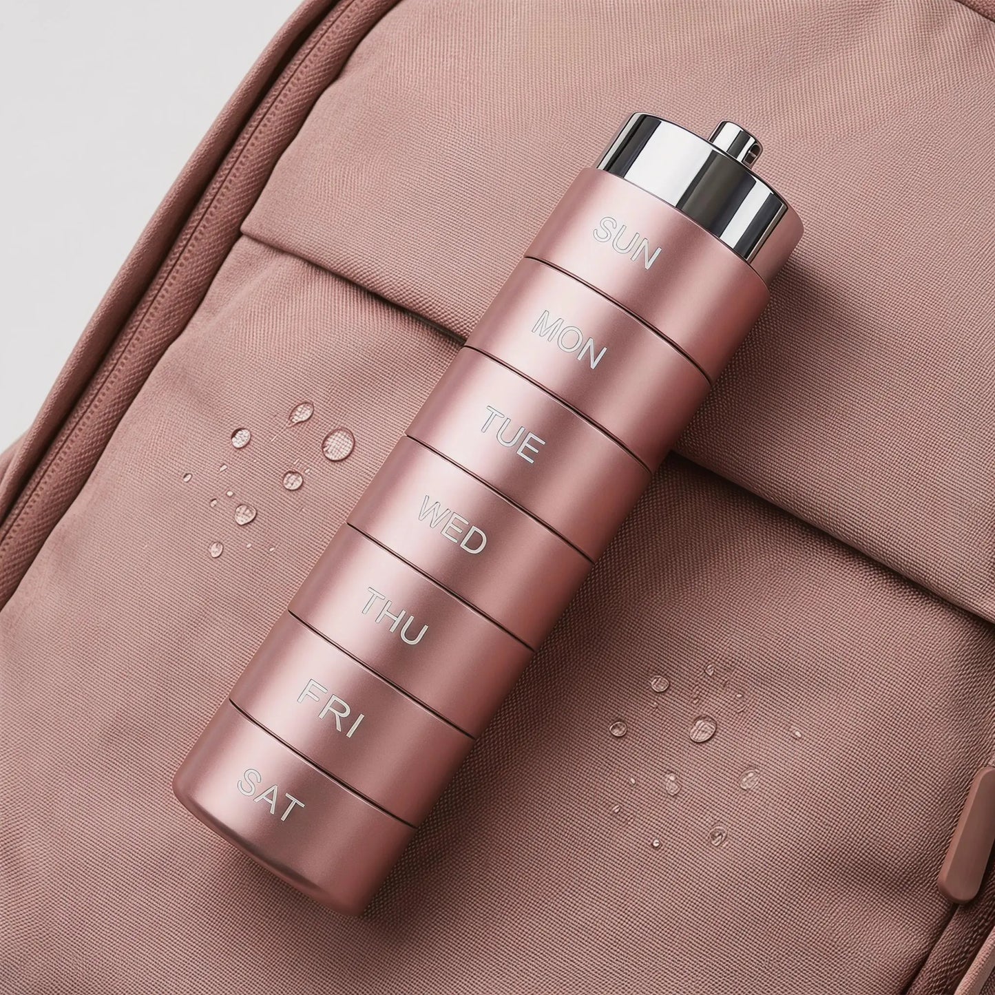 Travel Pill 7 Day Pill Organizer Box Weekly Medication Planner with Detachable Compartments Portable Case Suited for Purse or Backpack Aluminum Vitamin Storage Container Designed for Easy Use Practical Gift for Daily Wellness