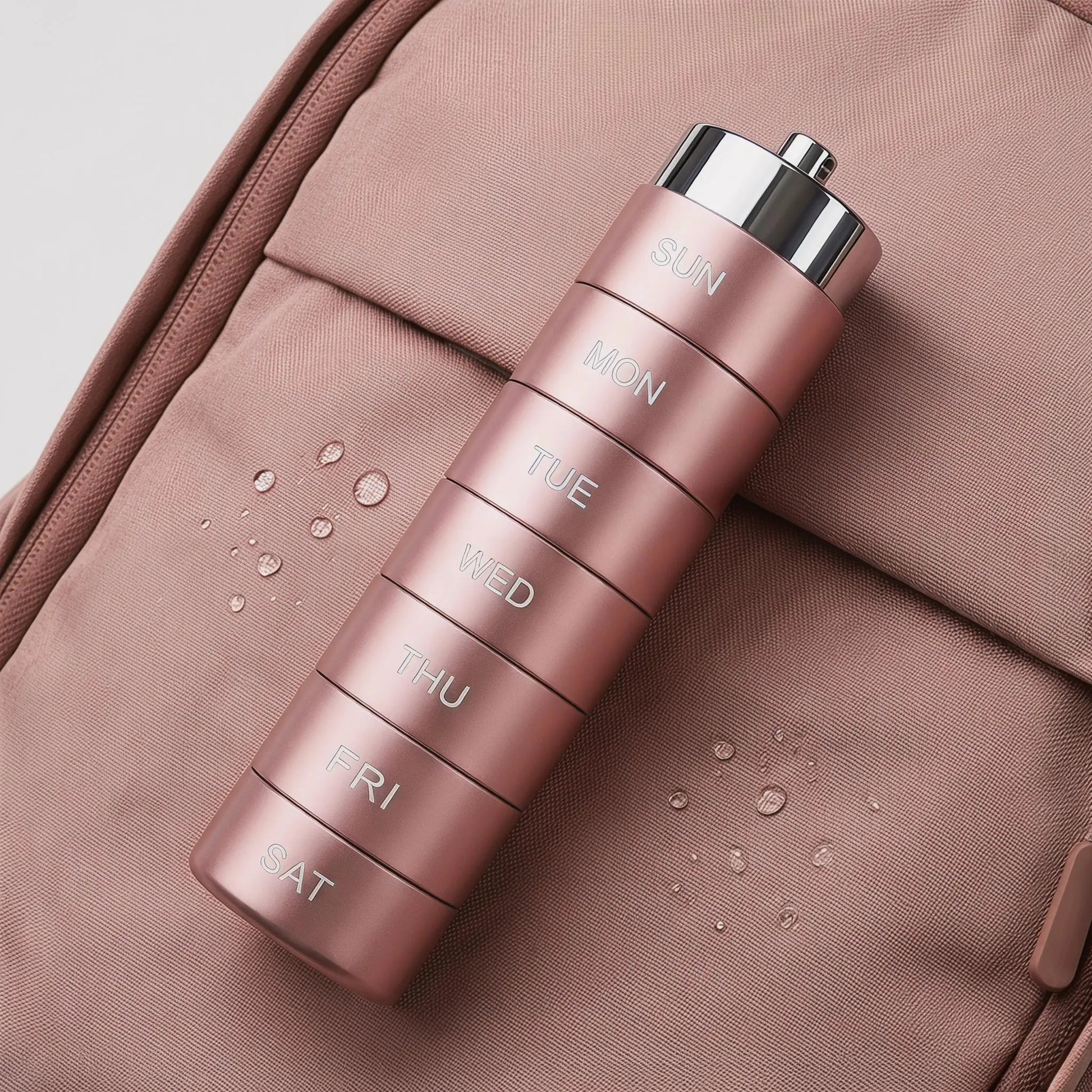 Travel Pill 7 Day Pill Organizer Box Weekly Medication Planner with Detachable Compartments Portable Case Suited for Purse or Backpack Aluminum Vitamin Storage Container Designed for Easy Use Practical Gift for Daily Wellness