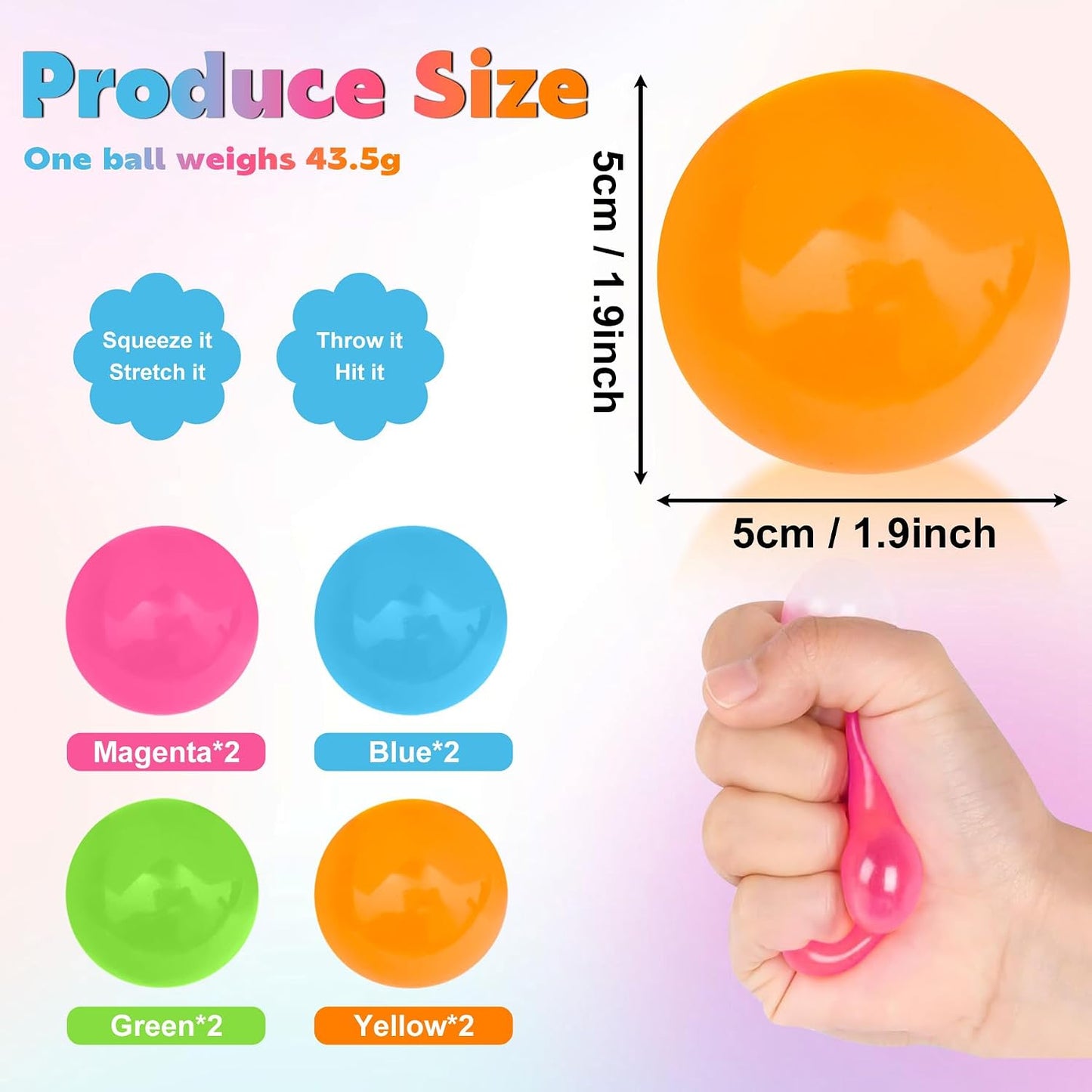 8Pcs Glowing Sticky Balls,Valentines Day Gifts for Her Him,Sticky Ball for Ceiling,Glow Balls Stick to the Ceiling,Glow in Dark Sticky Balls,Stress Relief Toys,Valentines Day Gifts for Kids