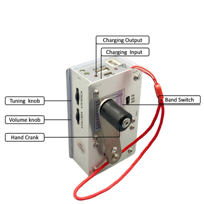 Multi-Functional Emergency Charger | Hand-Cranked Generator, Safe and Portable, Integrating Charging, Electronic Ignition, Tri-Band Radio, and Three-Level Lighting Functions, Suitable for Outdoor Camping, Hiking, and Wilderness Survival Challenges. Tiktok