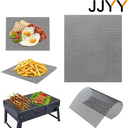 JJYY Outdoor Bbq Grilling Net Grilling Grid Mat Non-Stick High Temperature Resistant Grilling Grid Mat Barbecue Mat
