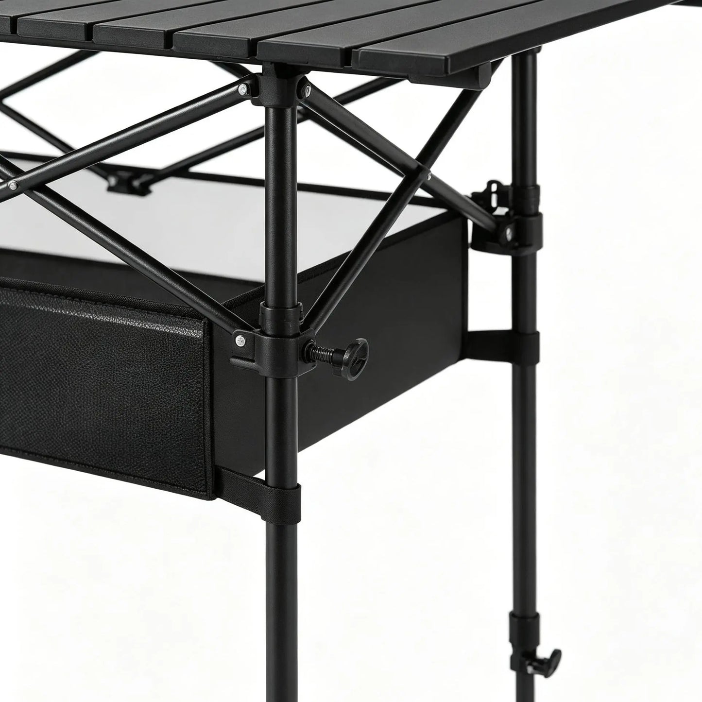 AORAN Portable Folding Outdoor Picnic Table, Heavy Duty Steel Frame Ultra Light Compact Foldable Table with Large Storage Mesh Basket, Detachable Design for Beach, Camping, Travel, Backyard Barbecue & Picnics