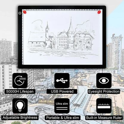 A4 Light Board Portable Tracing Light Box Magnetic Drawing Board Light Drawing Board Light Box for Tracing Sketch Pad