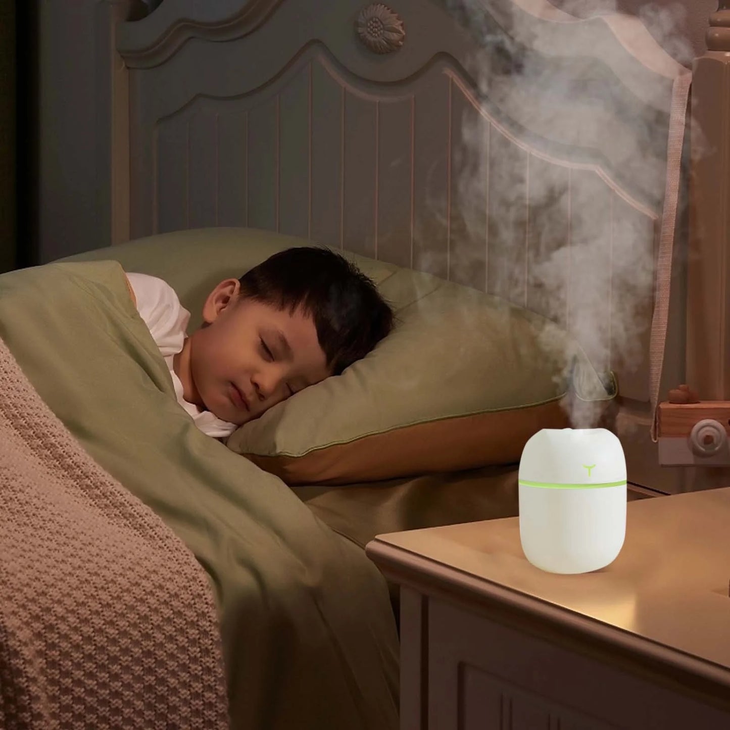 Mini Portable 220Ml Cool Mist Humidifier: USB Desktop Humidifier for Baby Bedroom, Travel, Office, and Home with Auto Shut-Off, Super Quiet Operation, and 2 Mist Modes