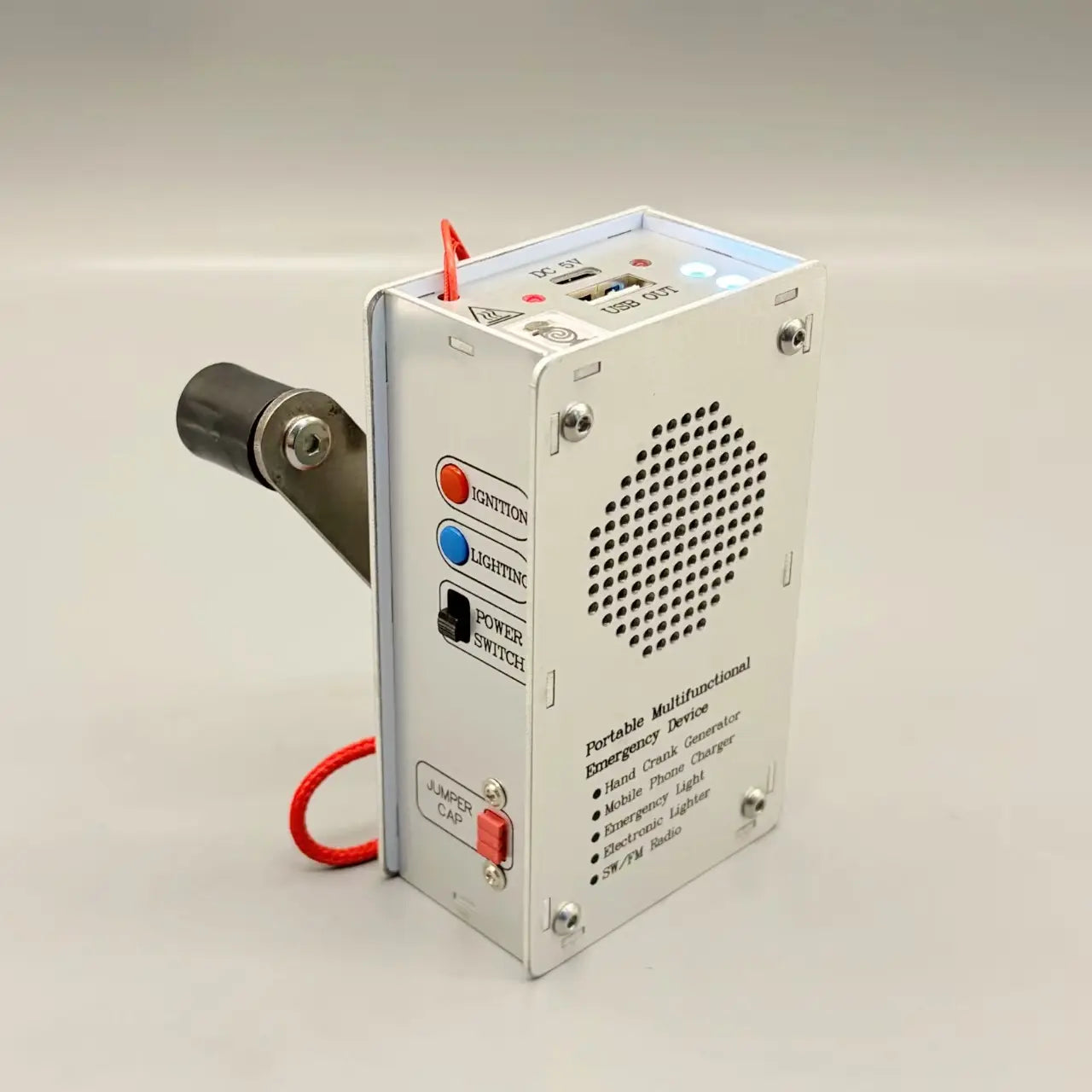 Multi-Functional Emergency Charger | Hand-Cranked Generator, Safe and Portable, Integrating Charging, Electronic Ignition, Tri-Band Radio, and Three-Level Lighting Functions, Suitable for Outdoor Camping, Hiking, and Wilderness Survival Challenges. Tiktok