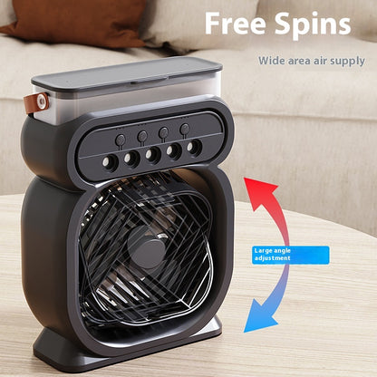 3 in 1 Portable Air Conditioner Evaporative Air Cooler LED Night Lights 3 Speeds Humidifier Fan for Home Office