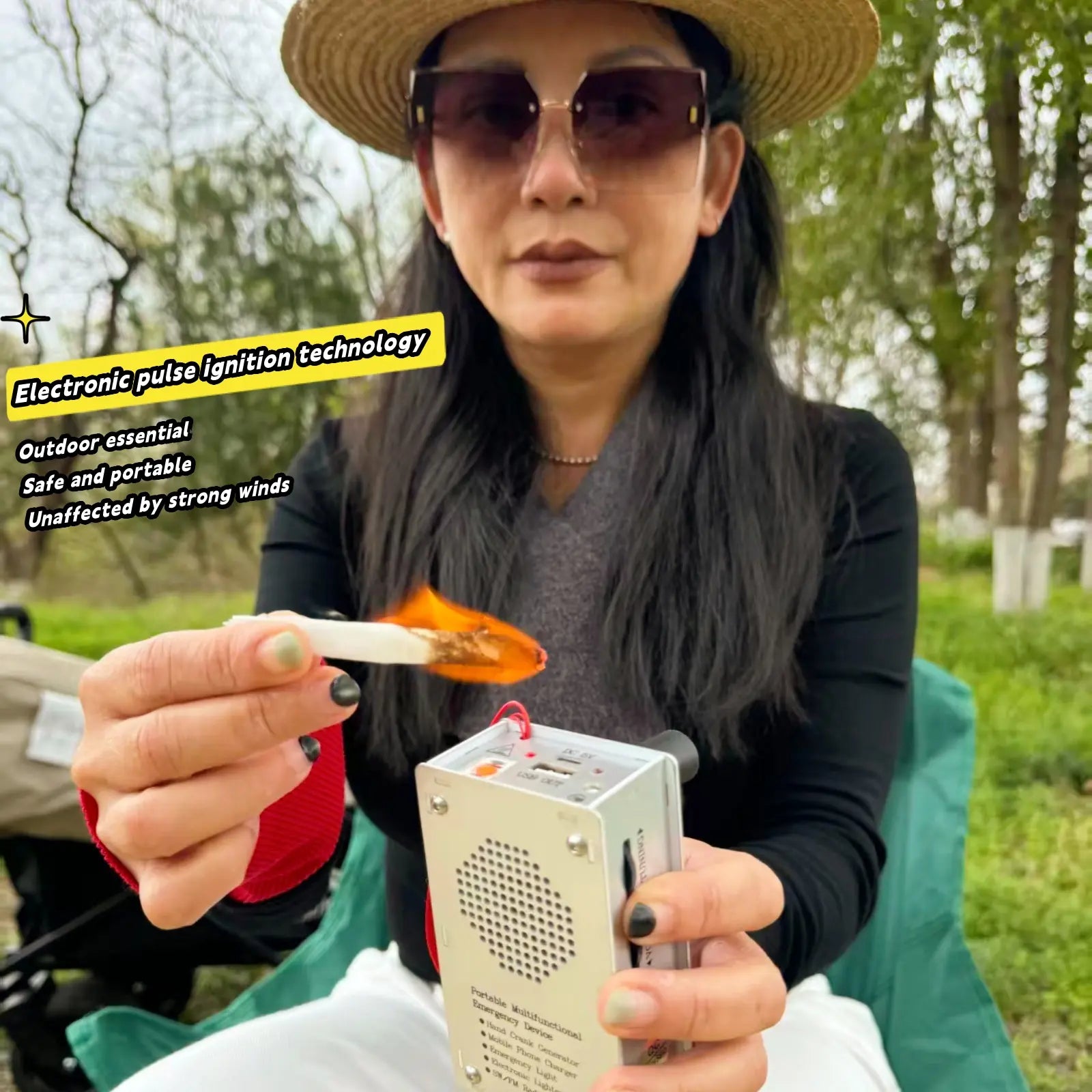Multi-Functional Emergency Charger | Hand-Cranked Generator, Safe and Portable, Integrating Charging, Electronic Ignition, Tri-Band Radio, and Three-Level Lighting Functions, Suitable for Outdoor Camping, Hiking, and Wilderness Survival Challenges. Tiktok