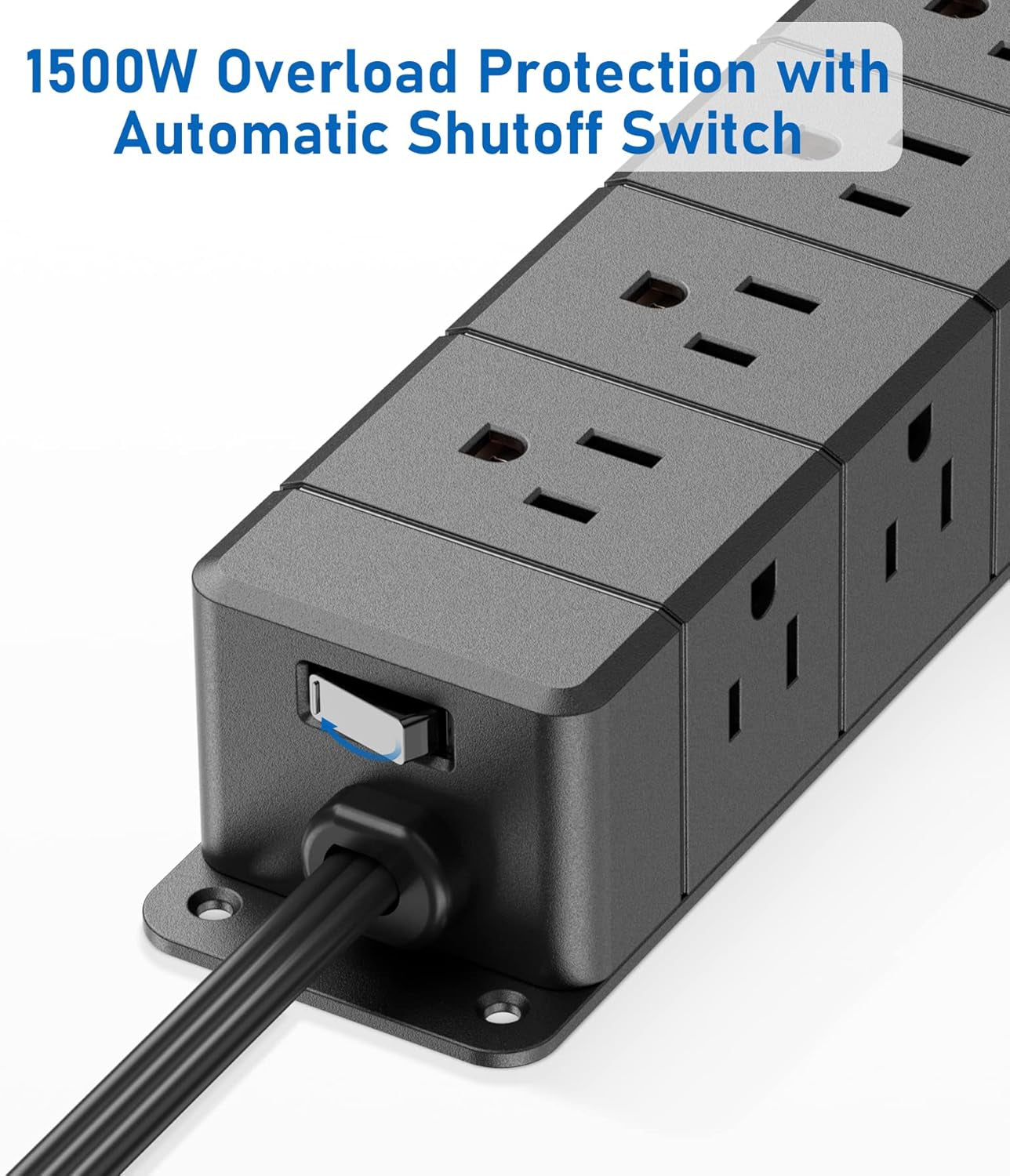 30W USB C Power Strip Surge Protector,Ultra Thin Flat Plug Power Strip 4 Side 12 Outlets,1 PD Fast Charing,2 USB-C, 2 USB-A(4 USB Total 40W),6Ft Slim Extension Cord,16 in 1 Desk Power Bar,1200J Black