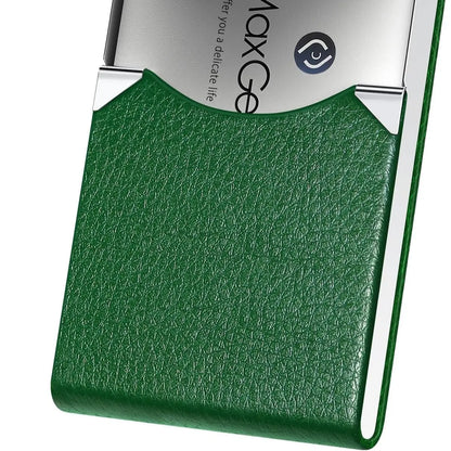 Maxgear Business Card Holder, Slim PU Leather & Stainless Steel Business Card Case for Men & Women, RFID Blocking Name Card Holder with Magnetic Closure