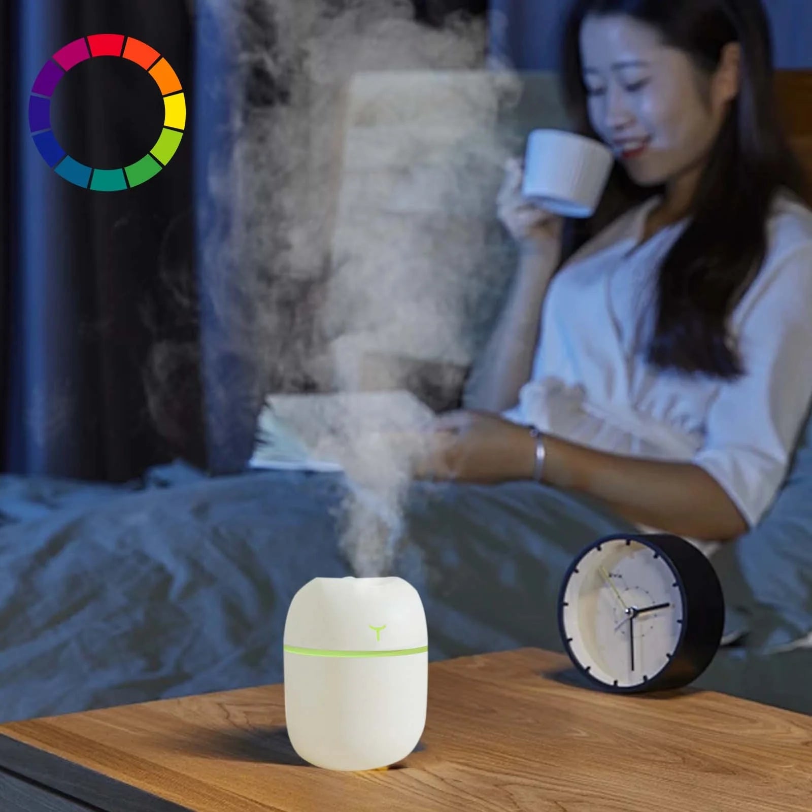Mini Portable 220Ml Cool Mist Humidifier: USB Desktop Humidifier for Baby Bedroom, Travel, Office, and Home with Auto Shut-Off, Super Quiet Operation, and 2 Mist Modes