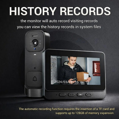 2026 Upgraded Video Doorbell with Monitor, No Wifi No App, Wireless Doorbell Camera, No Monthly Fees, 2-Way Talk, Night Vision