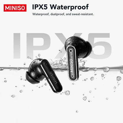 MINISO MS128 Wireless Earbuds, TWS Bluetooth 6.0Headphones, Touch Control LCD Full Color Display Screenear Buds, Wireless Earphones with Mic