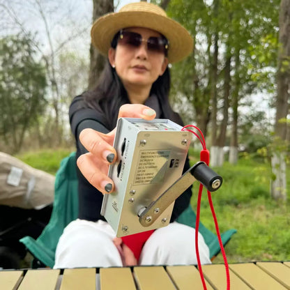 Multi-Functional Emergency Charger | Hand-Cranked Generator, Safe and Portable, Integrating Charging, Electronic Ignition, Tri-Band Radio, and Three-Level Lighting Functions, Suitable for Outdoor Camping, Hiking, and Wilderness Survival Challenges. Tiktok