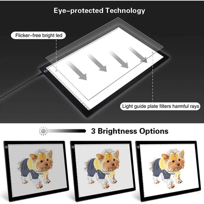 A4 Light Board Portable Tracing Light Box Magnetic Drawing Board Light Drawing Board Light Box for Tracing Sketch Pad