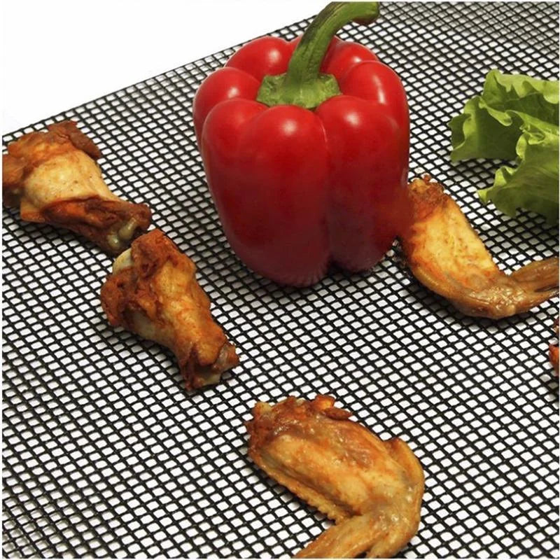 JJYY Outdoor Bbq Grilling Net Grilling Grid Mat Non-Stick High Temperature Resistant Grilling Grid Mat Barbecue Mat